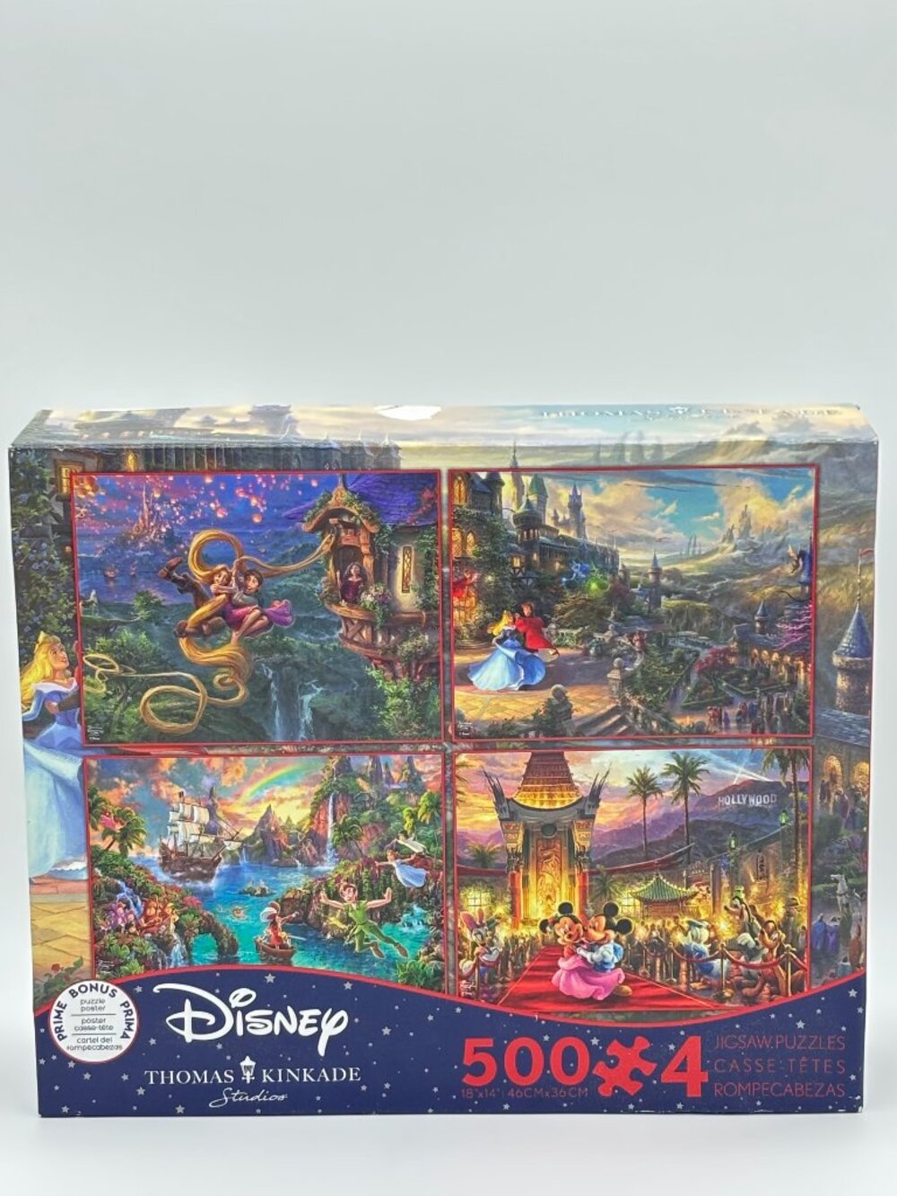 Disney Thomas Kinkade 500 Piece Puzzle 4 PCK Ceaco Dreams Collection Fantasy New
